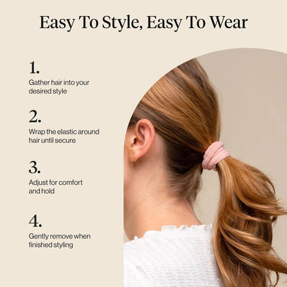 Kitsch Ribbed Hair Ties No Damage - Blush, 10pcs