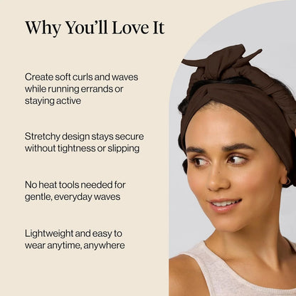 Kitsch Set & Flow Active Heatless Curling Headband For Women - Black, 1pc