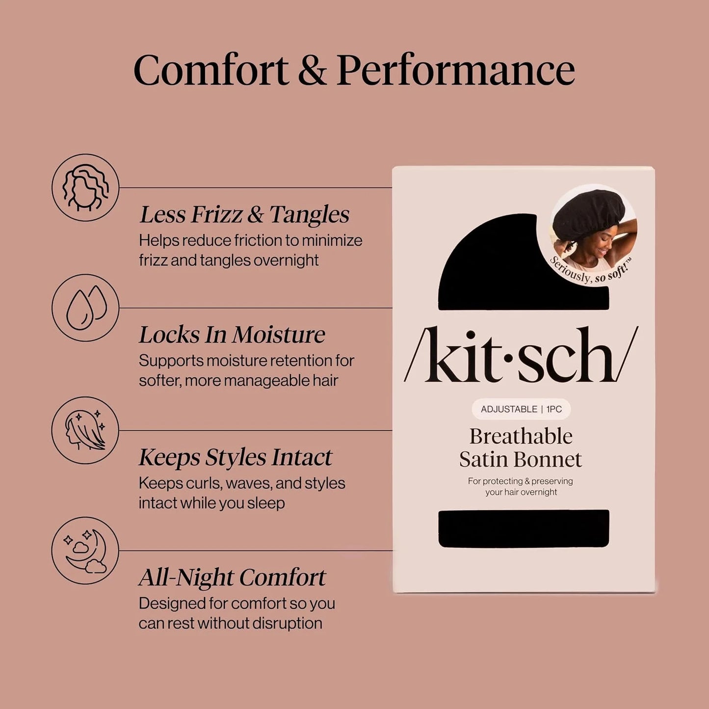 Kitsch XL Satin Bonnet for Sleeping - Aura