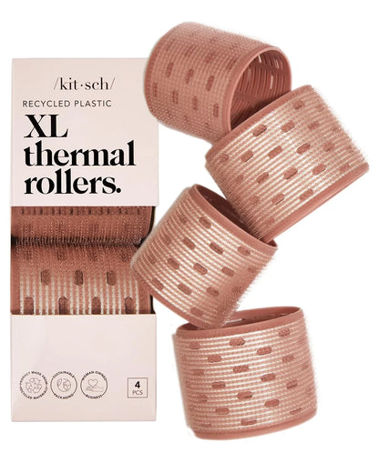 Kitsch Ceramic Hair Rollers for Women - Black, 8 Count (Pack of 1)