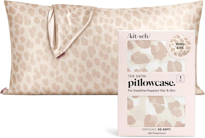 Kitsch Satin Pillowcase with Zipper - Standard Size, Haze Blue