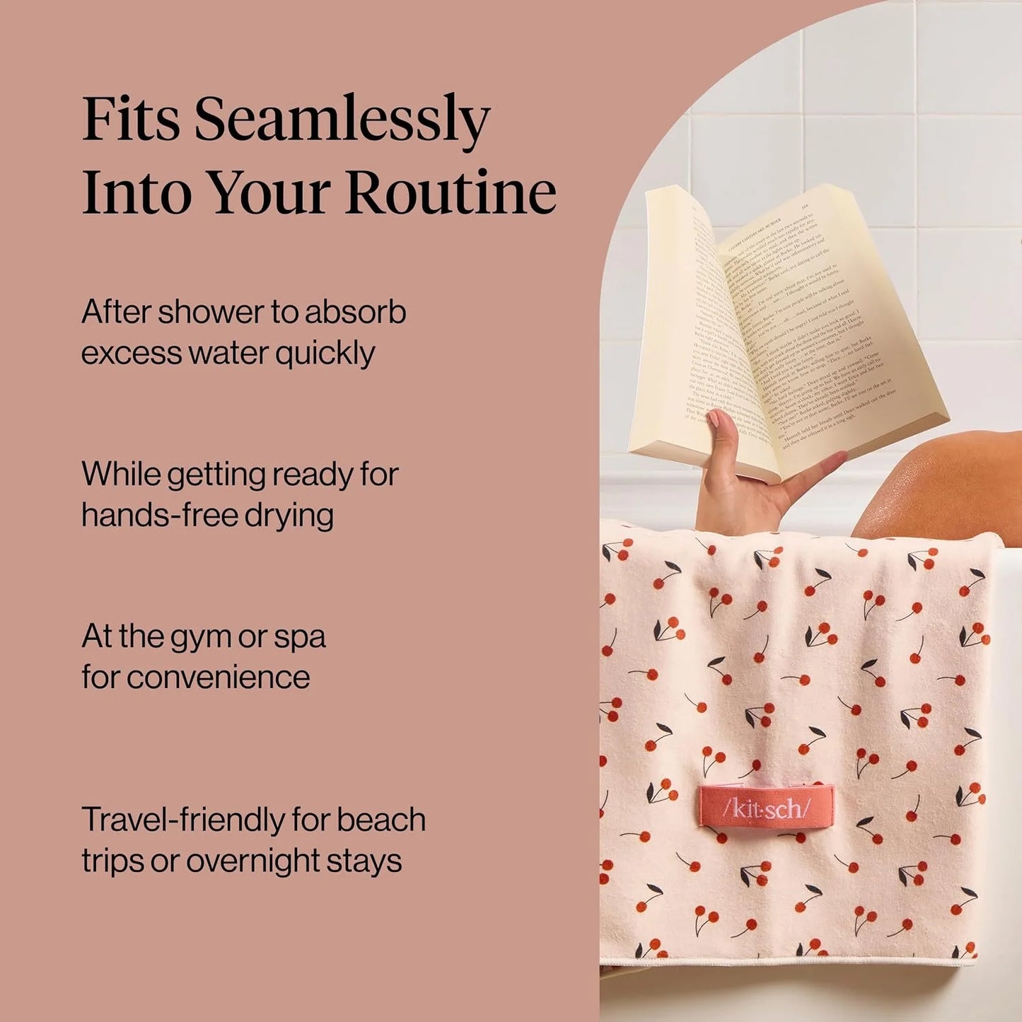 Kitsch XL Microfiber Hair Towel Wrap for Women