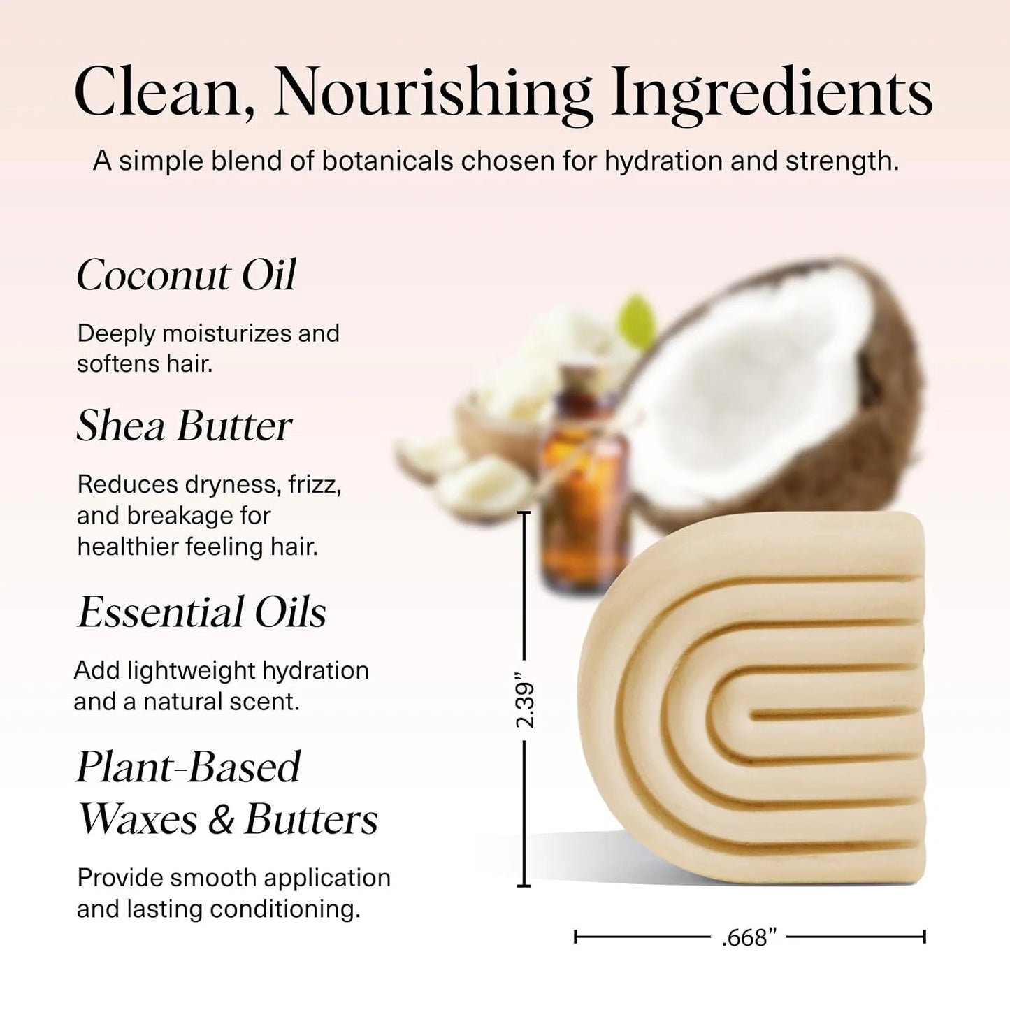 Kitsch Coconut Oil Conditioner Bar Soap for Hair Care - Made in USA, 3 oz