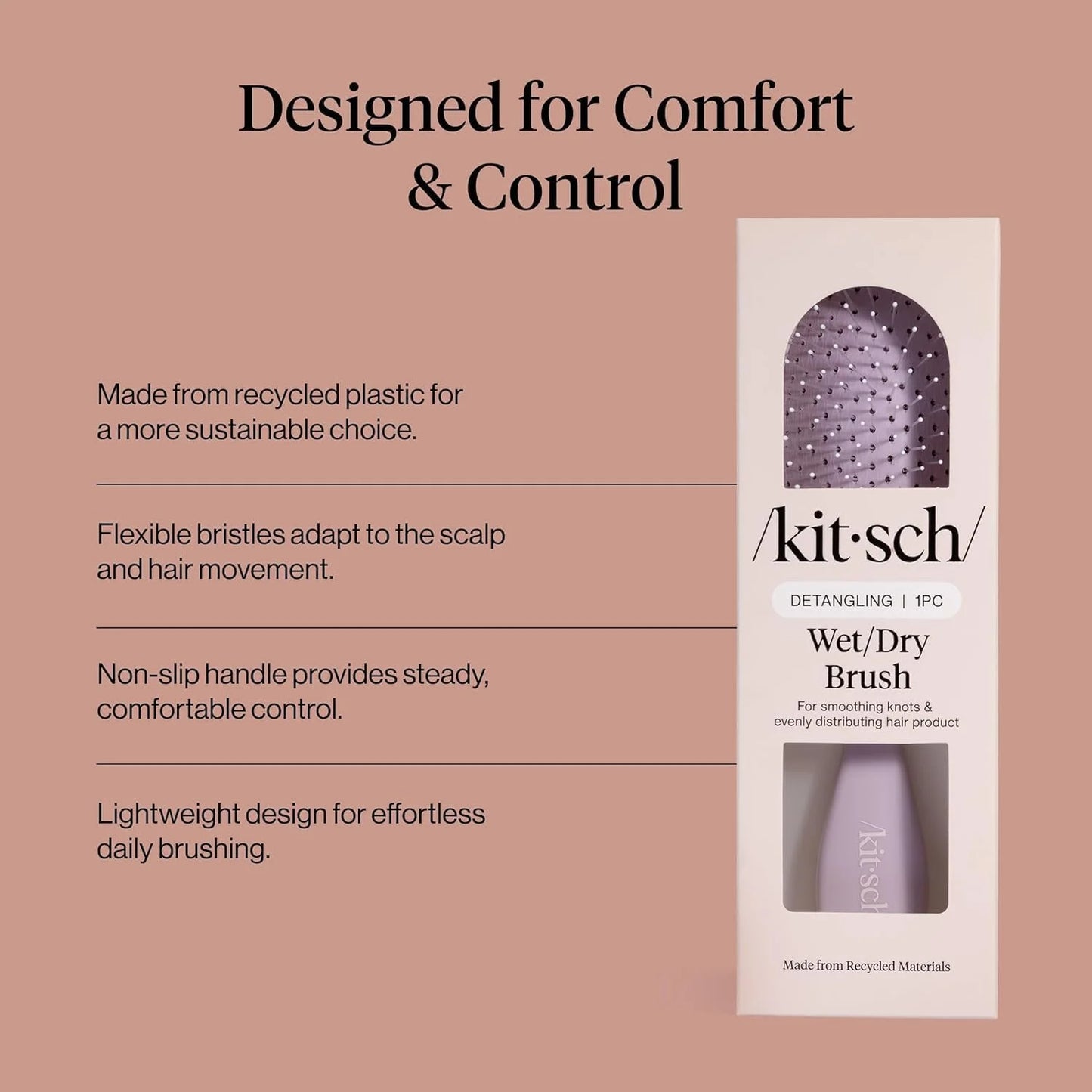 Kitsch Wet Dry Brush Detangler – Hair Brush for Women - Terracotta