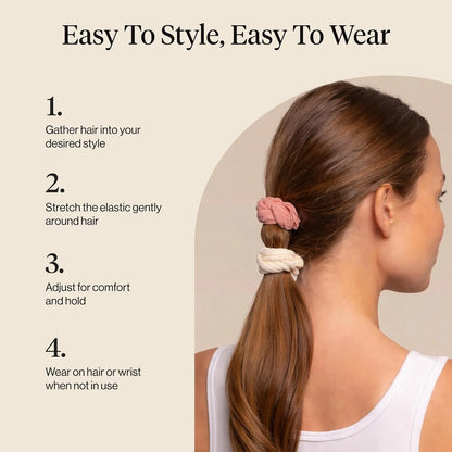 Kitsch Ribbed Hair Ties No Damage - Blush, 10pcs