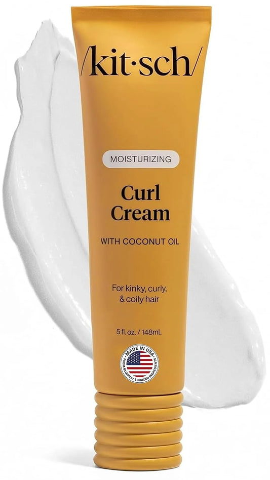 Kitsch Moisturizing Curl Cream for Curly, Wavy Hair – 5oz