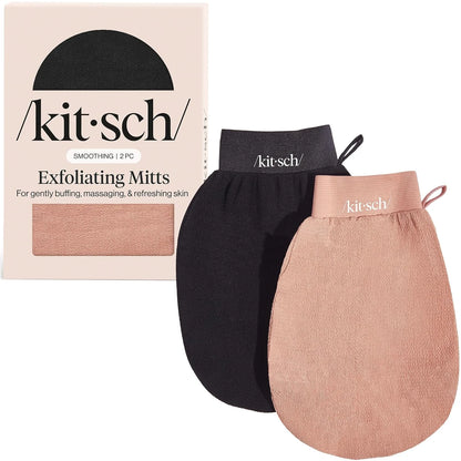 Kitsch Exfoliating Glove – Exfoliating Mitt - 1pc Black