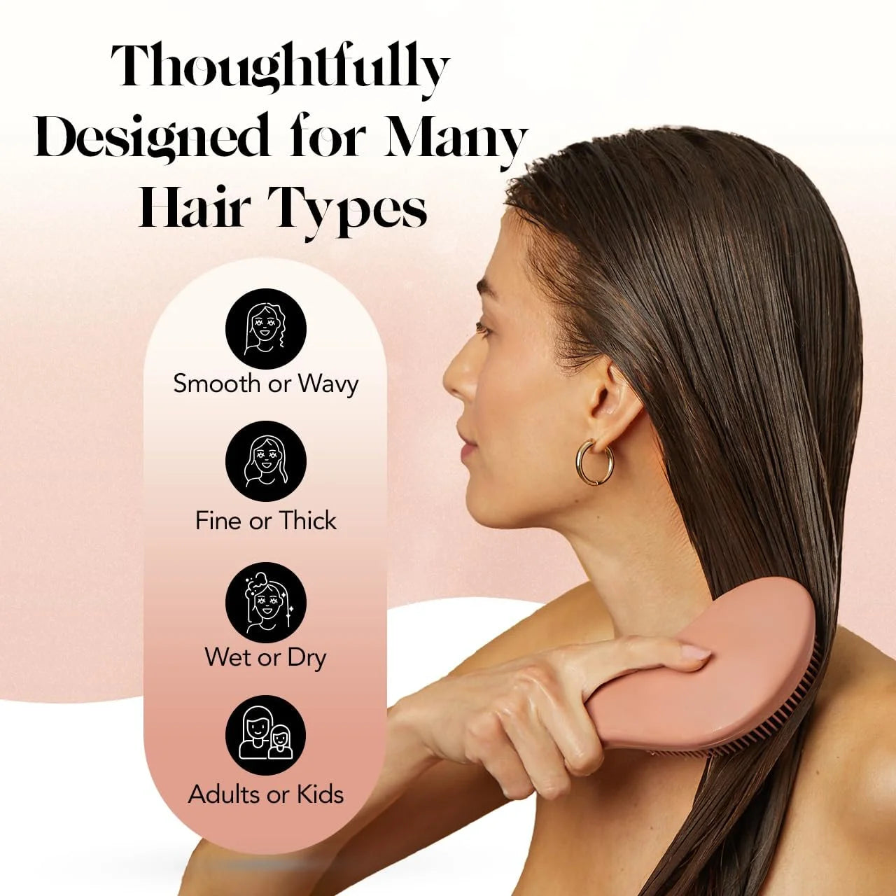 Kitsch Detangle Brush – Gentle Curly Hair Brush All Hair Types - Haze Blue