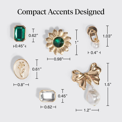 KitschPop™ Charm Sets - Vintage Emerald, 6pcs