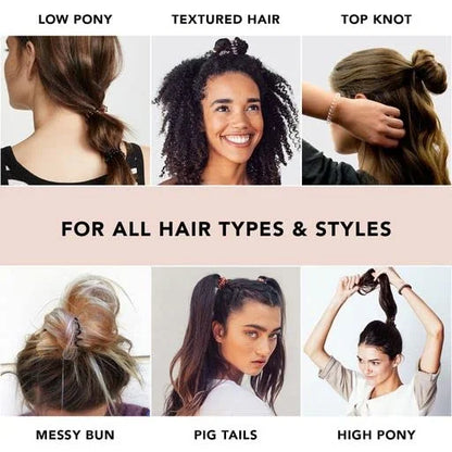 Kitsch Spiral Hair Ties for Women | Ponytail Holders - Brunette, 8 Pcs