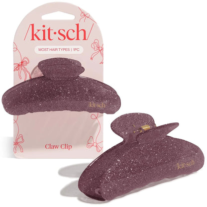Kitsch Pink Glitter Hair Clip for Women - 1pc