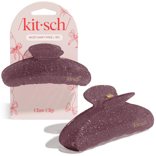 Kitsch Pink Glitter Hair Clip for Women - 1pc
