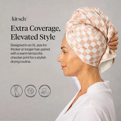 Kitsch XL Microfiber Hair Towel Wrap for Women