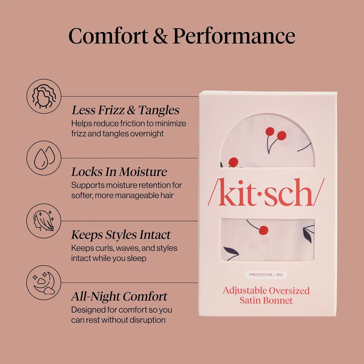 Kitsch XL Satin Bonnet for Sleeping - Aura