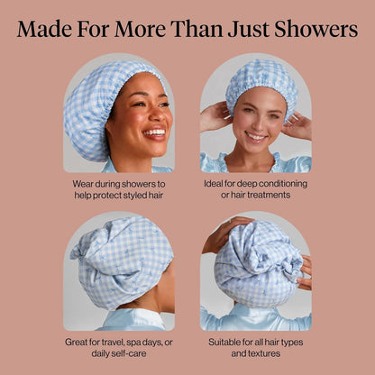 Kitsch Luxury Large Shower Cap for Women - Cherry Print