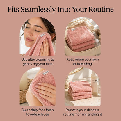 Kitsch Microfiber Face Towels 3pc Set | Clean Towels for Face - Black