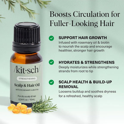 Kitsch Rosemary Oil for Hair Growth -With Castor Oil, Biotin & Jojoba- 60mL