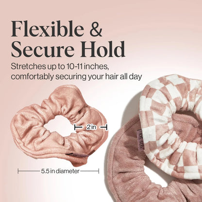 Kitsch Microfiber Quick-Dry Hair Towel Scrunchie - Micro Dot, 2pcs