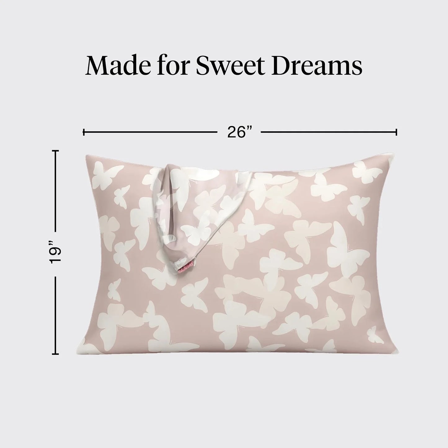 Kitsch Satin Pillowcase with Zipper - Standard Size, Haze Blue