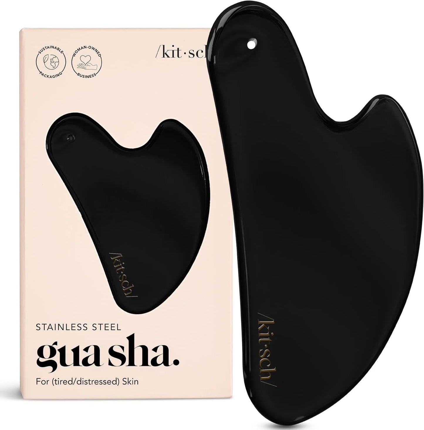 Kitsch Stainless Steel Guasha Tool for Face - Silver