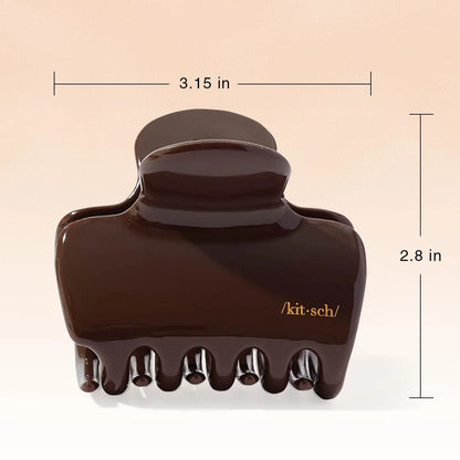 Kitsch Plastic Puffy Claw Clip - Hair Accessories For Women- Chocolate, 1pc