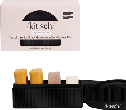 Kitsch 4-Compartment Travel Soap Case – TSA-Approved Bar Soap Holder