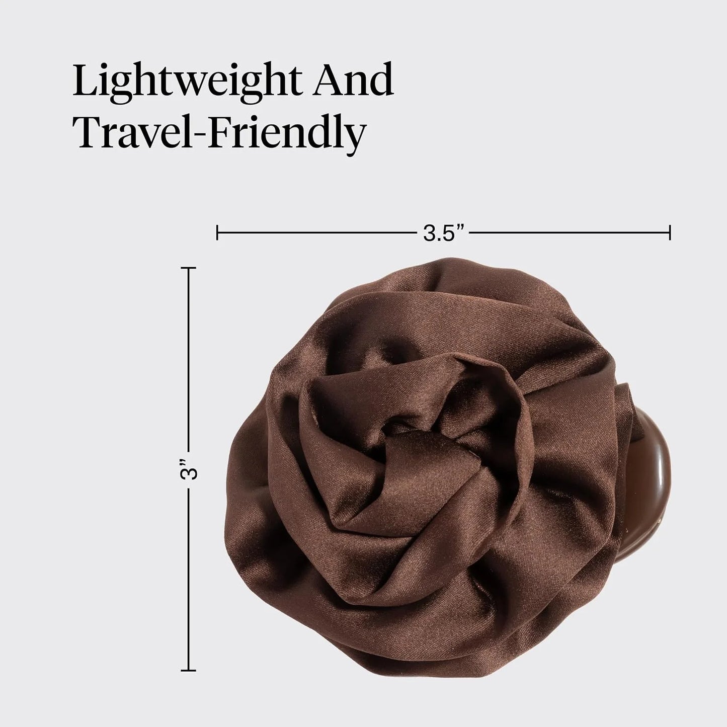 Kitsch Medium Satin Rosette Flat Claw Clip for Women - Black, 1pc