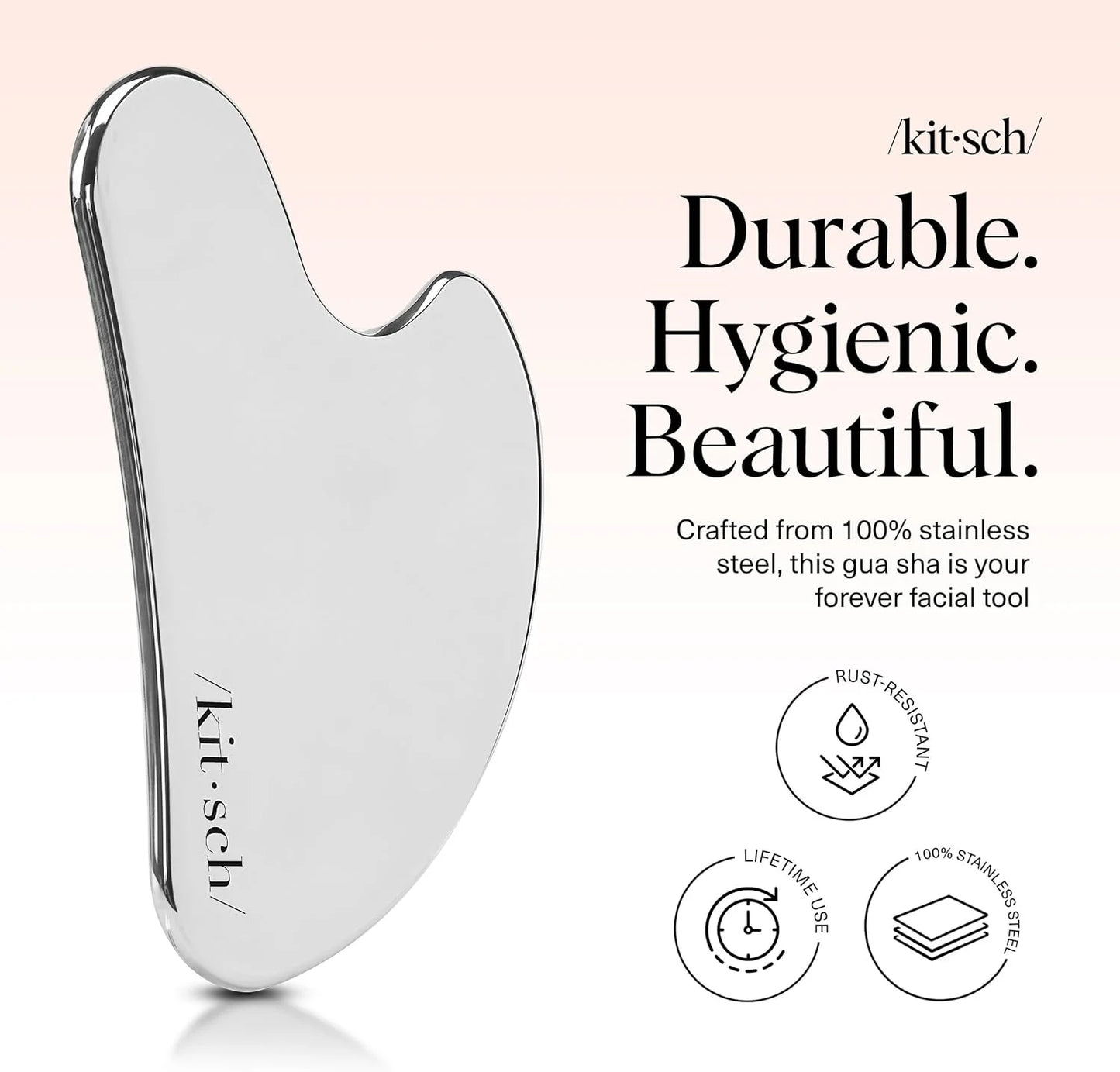 Kitsch Stainless Steel Guasha Tool for Face - Silver