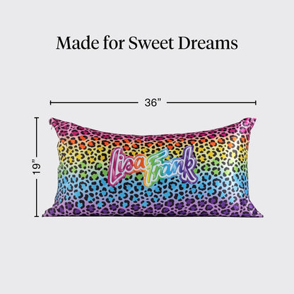 Lisa Frank x Kitsch Satin Pillowcase, Size 19x36 - Rainbow Leopard