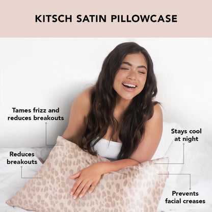 Kitsch Satin Pillowcase with Zipper - Standard Size, Haze Blue