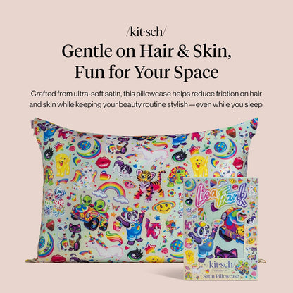Lisa Frank x Kitsch Satin Pillowcase, Size 19x36 - Rainbow Leopard