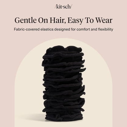 Kitsch Ribbed Hair Ties No Damage - Blush, 10pcs