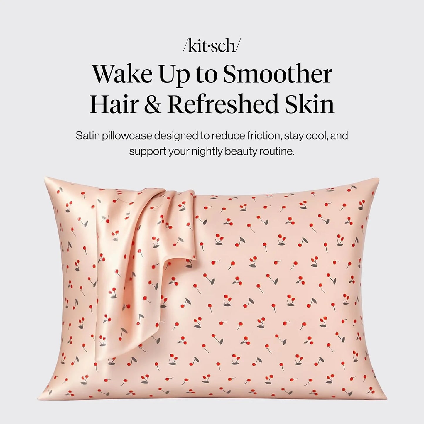 Kitsch Satin Pillowcase with Zipper - Standard Size, Haze Blue