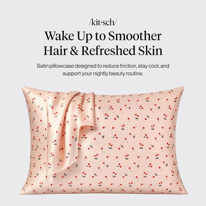 Kitsch Satin Pillowcase with Zipper - Standard Size, Haze Blue