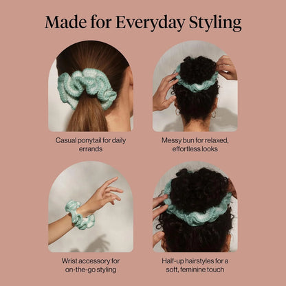Kitsch Crochet Hair Scrunchie For Women - Seafoam Blue, 1pc