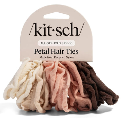 Kitsch Ribbed Hair Ties No Damage - Blush, 10pcs