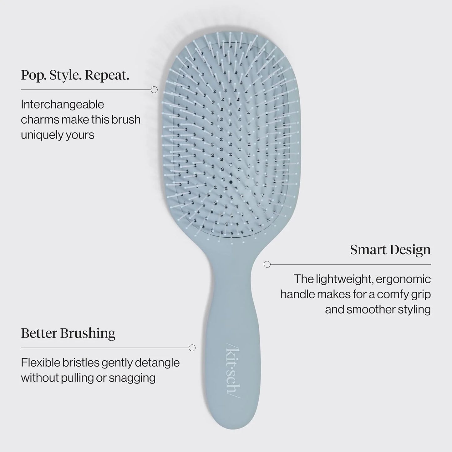 KitschPop™ Paddle Brush | Hair Brushes for Women – Haze Blue