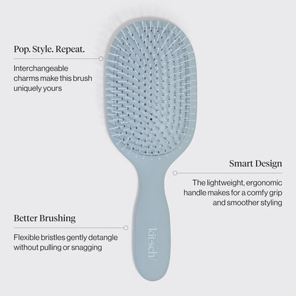 KitschPop™ Paddle Brush | Hair Brushes for Women – Haze Blue