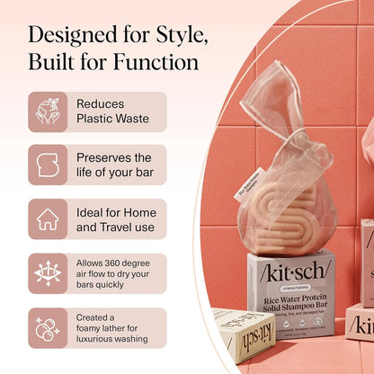 Kitsch Soap Saver Bag – Patented Mesh Bag Soap Holder with Tag Identifier