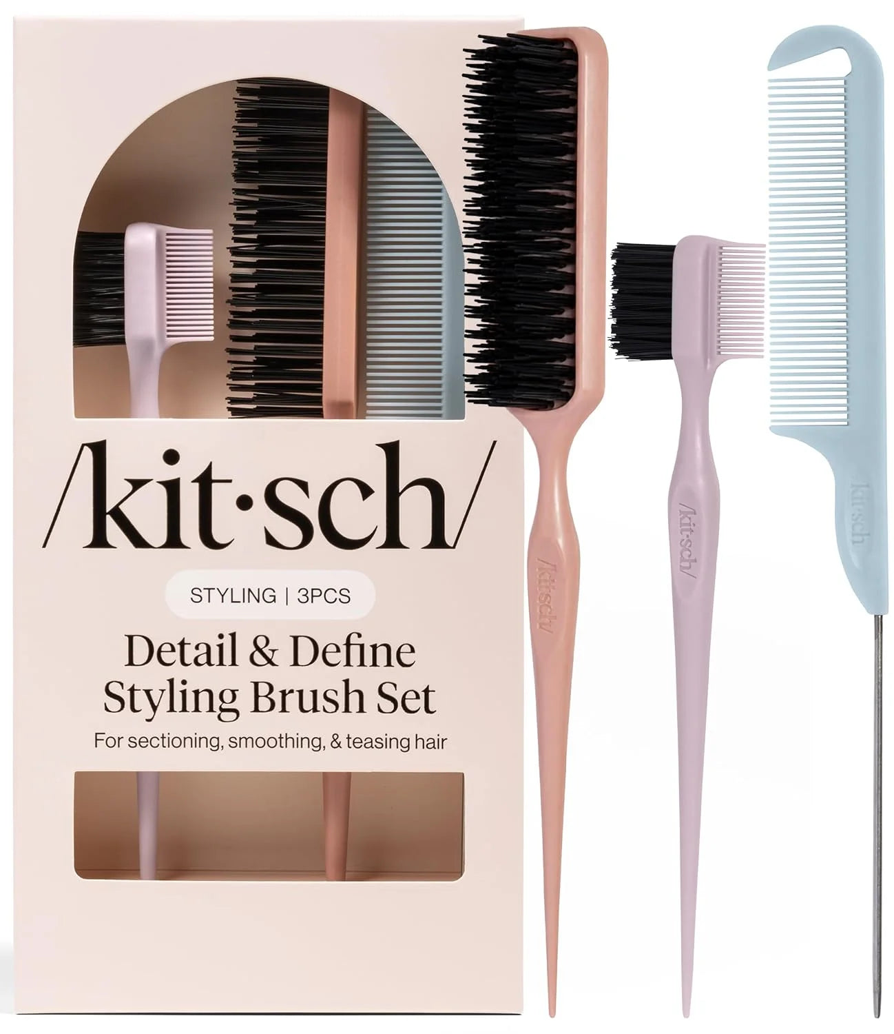 Kitsch Slick Back Hair Brush – Slick Back Brush for Styling
