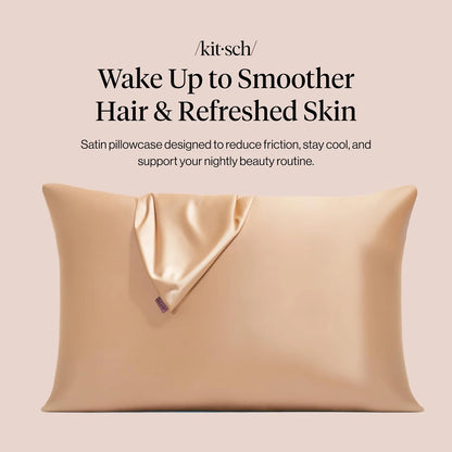 Kitsch Satin Pillowcase with Zipper - Standard Size, Haze Blue