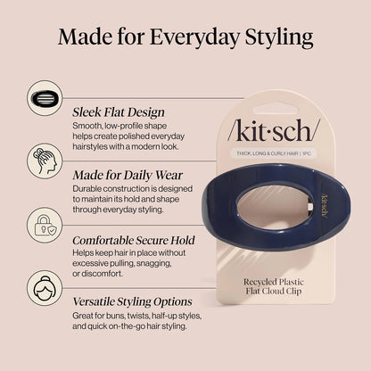 Kitsch Small Flat Claw Clip for Women - Sage Leaf, 1pc