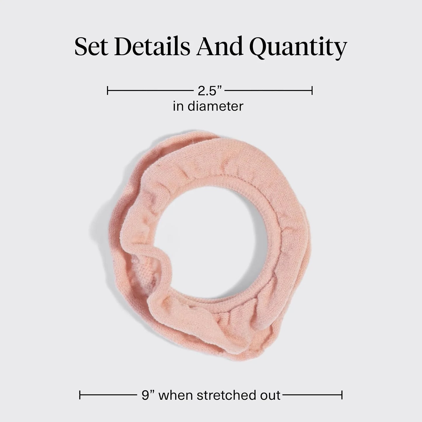 Kitsch Ribbed Hair Ties No Damage - Blush, 10pcs