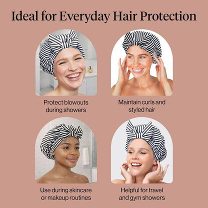 Kitsch Luxury Large Shower Cap for Women - Cherry Print