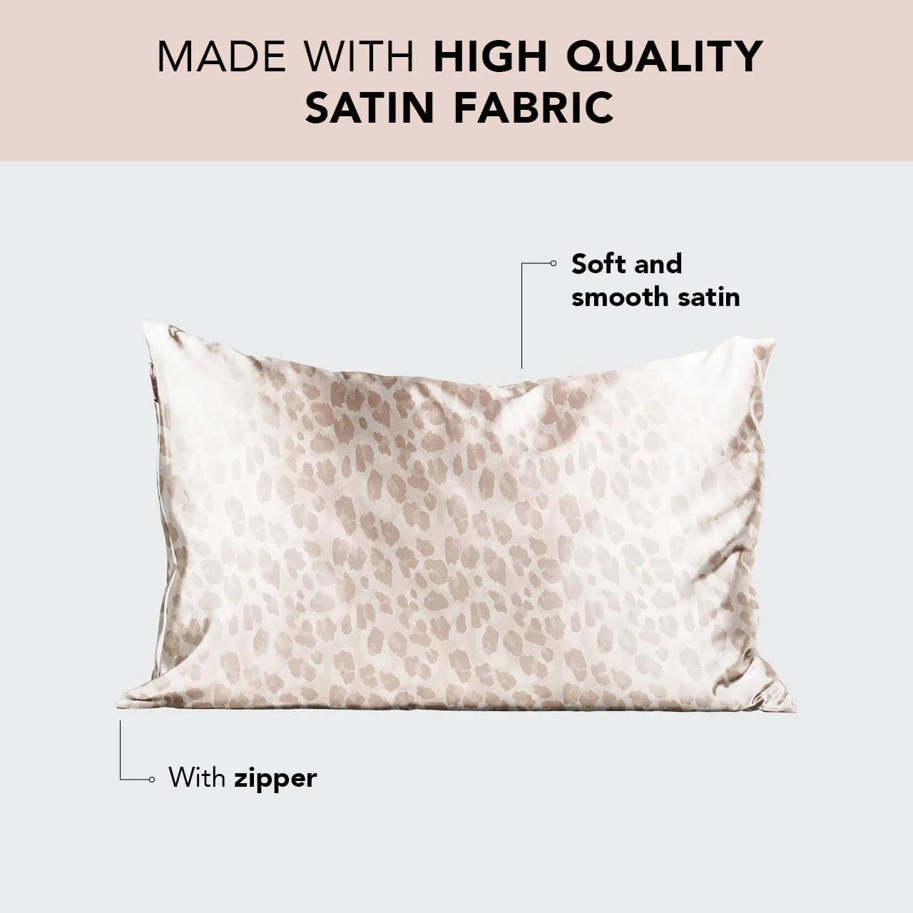 Kitsch Satin Pillowcase with Zipper - Standard Size, Haze Blue
