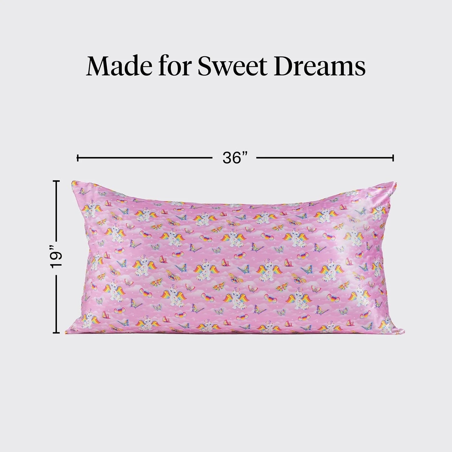 Lisa Frank x Kitsch Satin Pillowcase, Size 19x36 - Rainbow Leopard