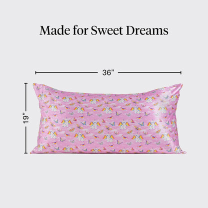 Lisa Frank x Kitsch Satin Pillowcase, Size 19x36 - Rainbow Leopard