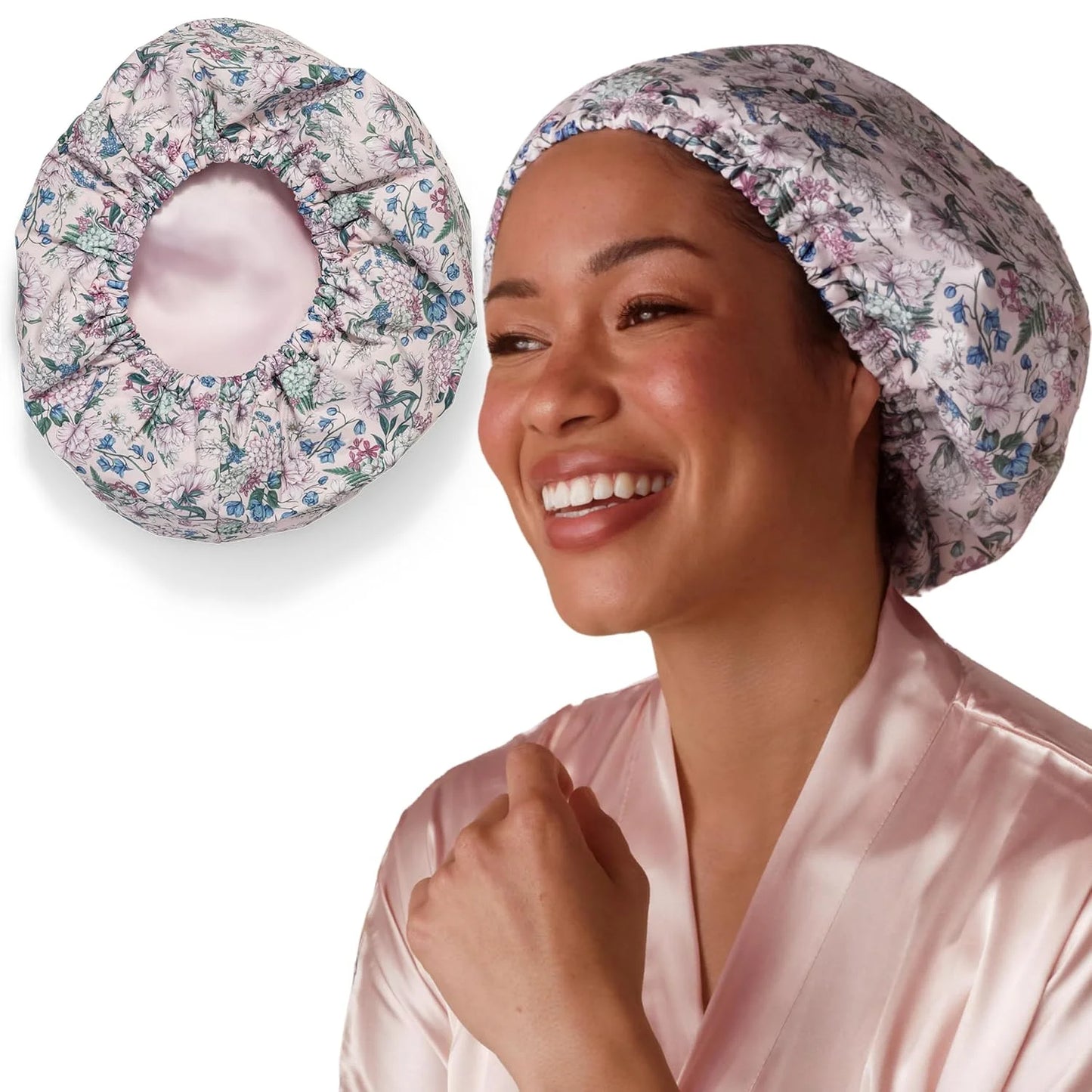 Kitsch Luxury Large Shower Cap for Women - Cherry Print