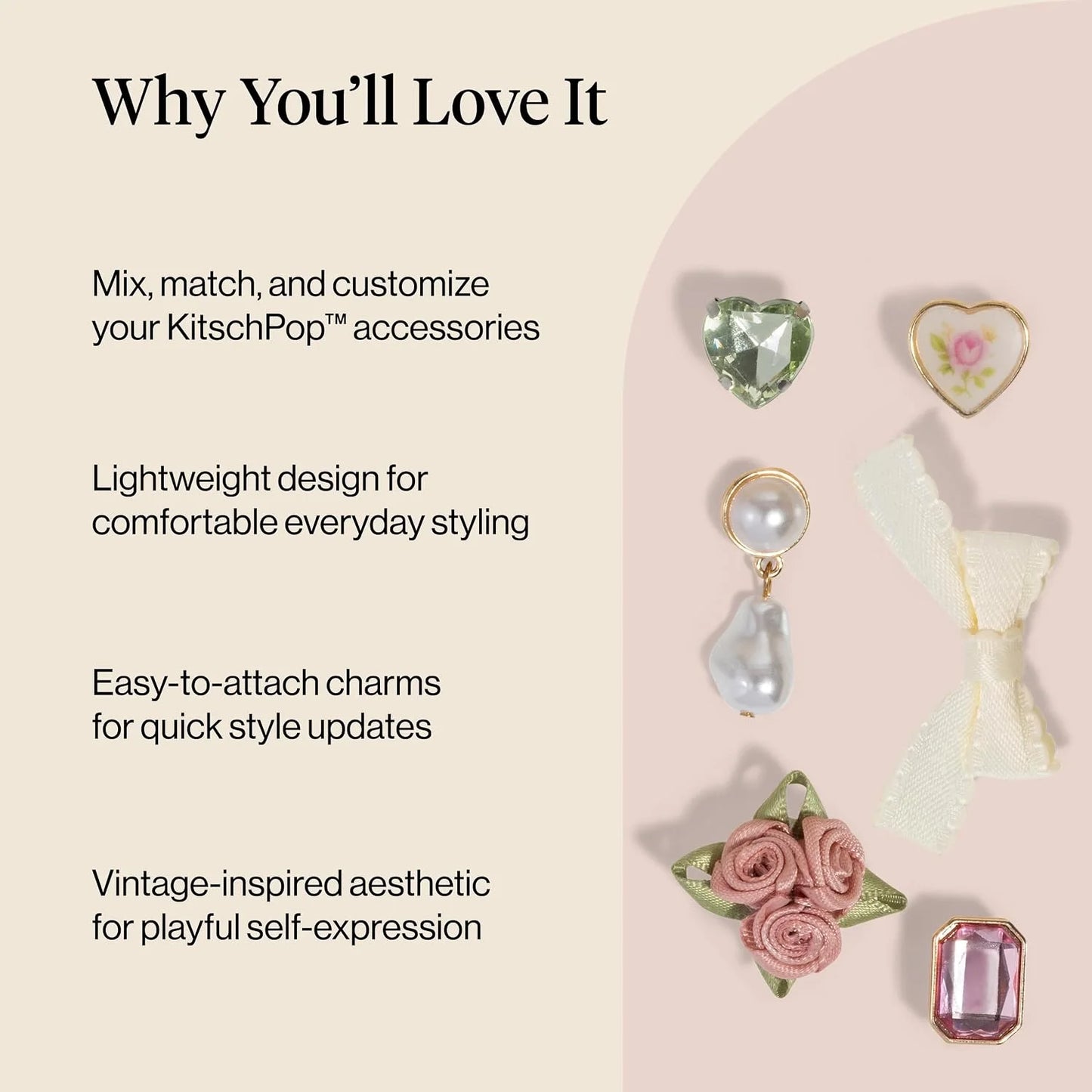 KitschPop™ Charm Sets - Vintage Emerald, 6pcs