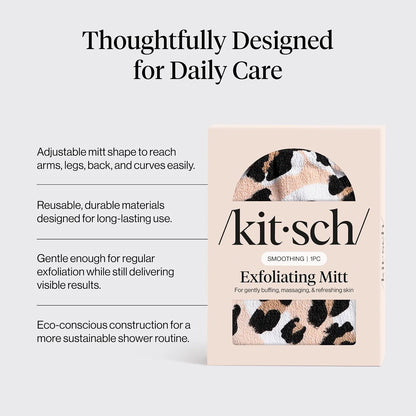 Kitsch Exfoliating Glove – Exfoliating Mitt - 1pc Black